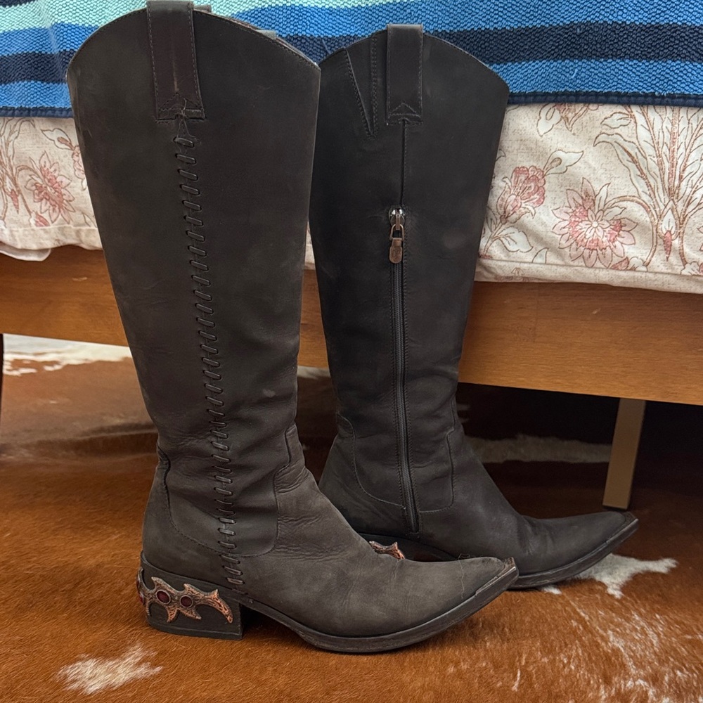 Donald J. Pliner Dark Brown Heeled Boots